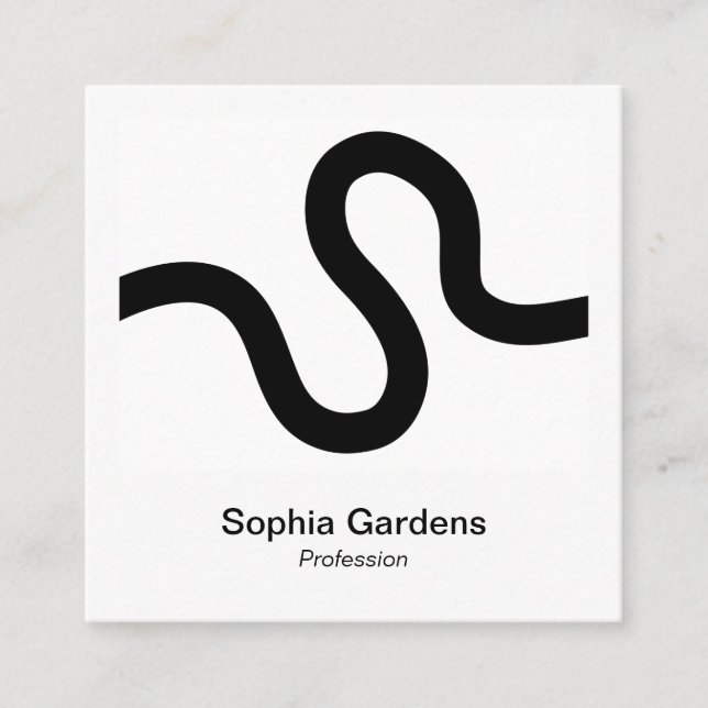 Instant Photo Style - Curvy Line 02 Square Business Card (Front)