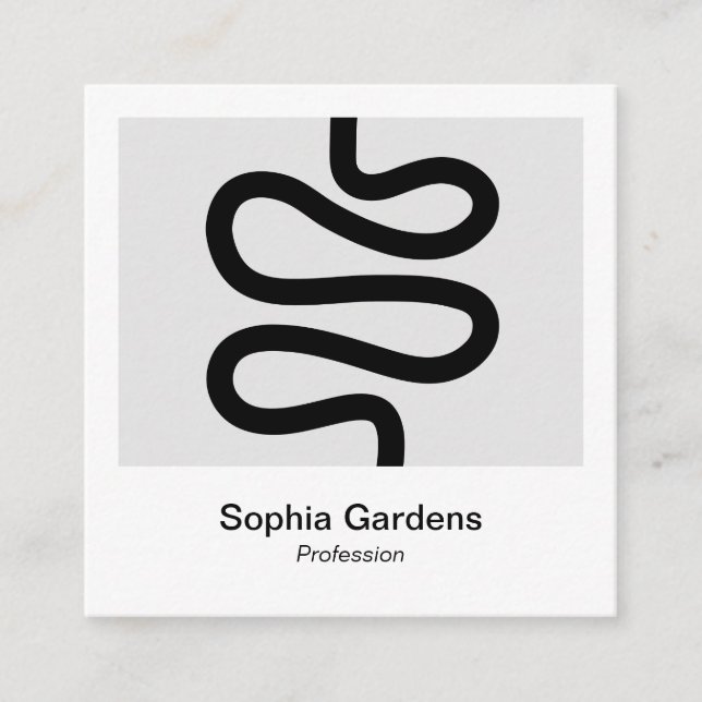 Instant Photo Style - Curvy Line Square Business Card (Front)
