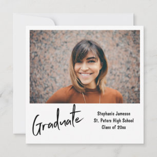 Instant Photo & Typography Graduatation Party Invitation
