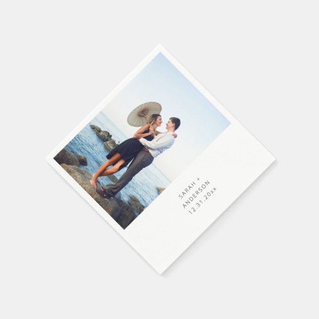Instant Photo Vertical Wedding or Party Napkins (Corner)