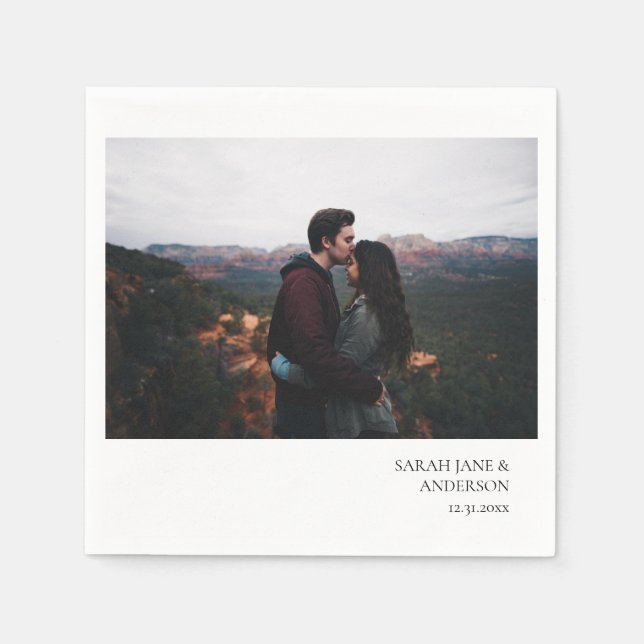 Instant Photo Wedding or Party Monogram Napkin (Front)