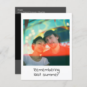 Instant photograph retro memory keepsake postcard