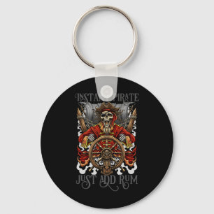 Instant Pirate Just Add Rum Halloween Cruise Pirat Key Ring