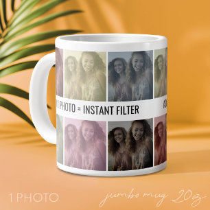 Instant Pop Art Photo Collage Auto Filter Large Coffee Mug