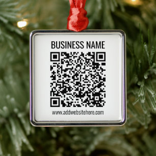 Instant QR Code (enter your website URL to change) Metal Tree Decoration