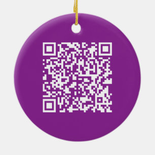 Instant QR code with Your Website URL   Purple Ceramic Tree Decoration