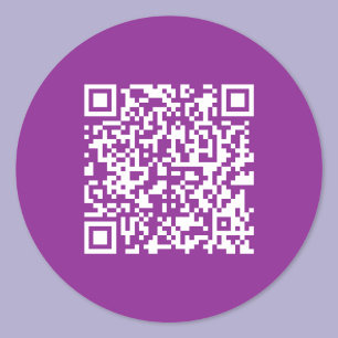 Instant QR code with Your Website URL Purple Classic Round Sticker