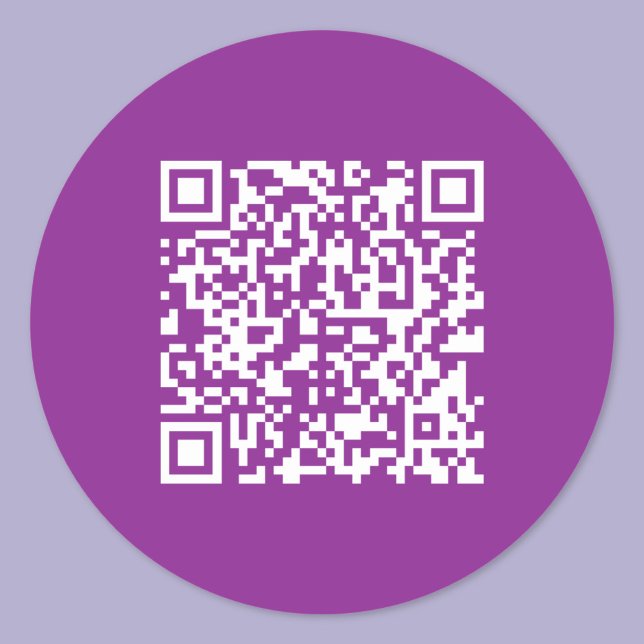 Instant QR code with Your Website URL | Purple Classic Round Sticker (Creator Uploaded)