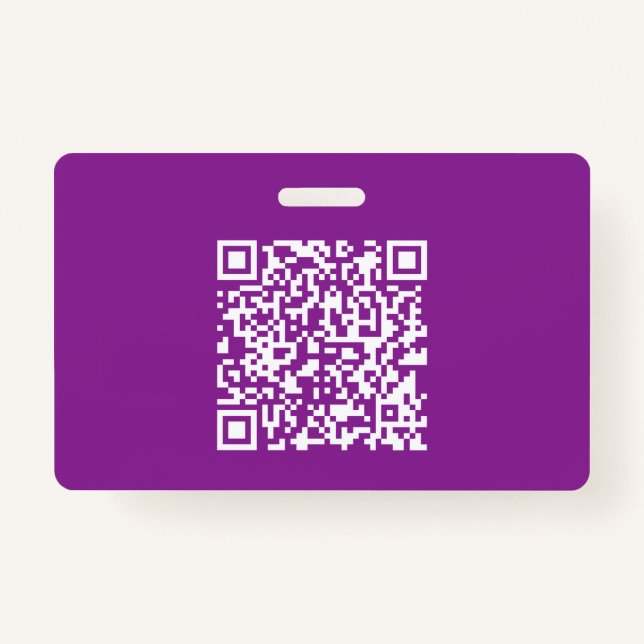 Instant QR code with Your Website URL | Purple ID Badge (Front)