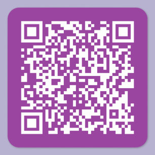 Instant QR code with Your Website URL   Purple Square Sticker