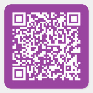 Instant QR code with Your Website URL Purple Square Sticker