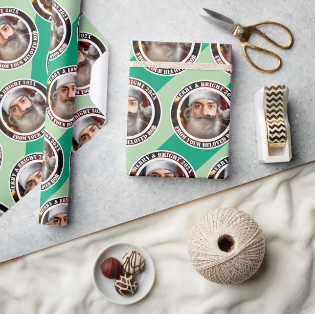 Instant Santa! Just add your face.  Wrapping Paper (Crafts)