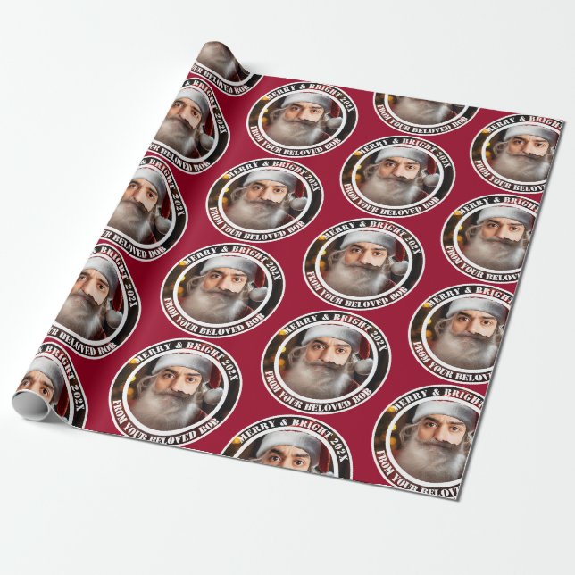 Instant Santa! Just add your face.  Wrapping Paper (Unrolled)