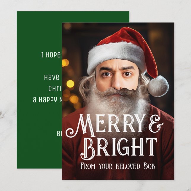 Instant Santa! Just add your funny face. Holiday Card (Front/Back)