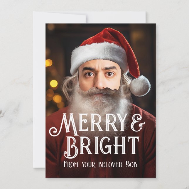 Instant Santa! Just add your funny face. Holiday Card (Front)