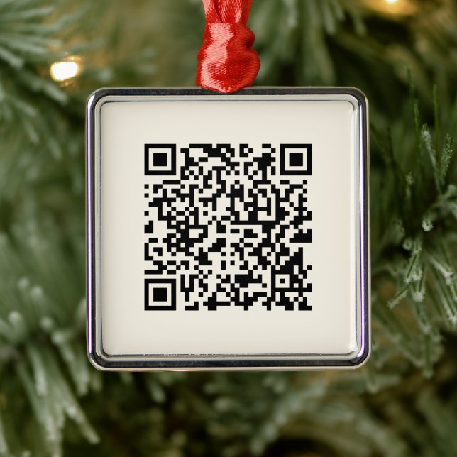 Instantly Create a QR Code | Editable Off White Metal Tree Decoration (Tree)