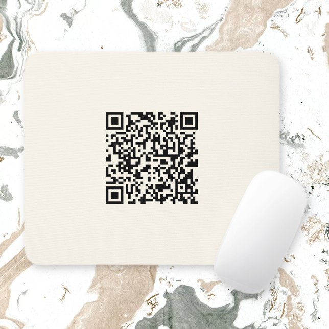 Instantly Create a QR Code | Editable Off White Mouse Mat (Creator Uploaded)