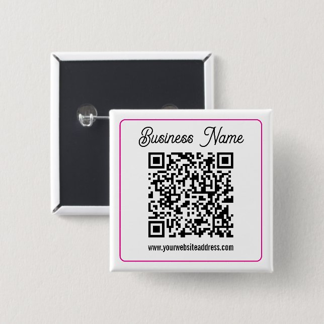 Instantly Create a Scannable QR code for Business 15 Cm Square Badge (Front & Back)