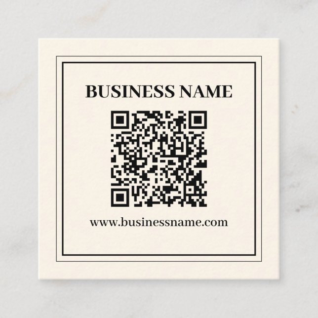Instantly Create a Scannable QR code for Business Square Business Card (Front)