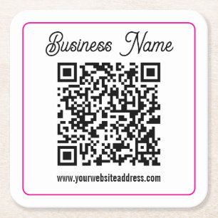 Instantly Create a Scannable QR code for Business Square Paper Coaster