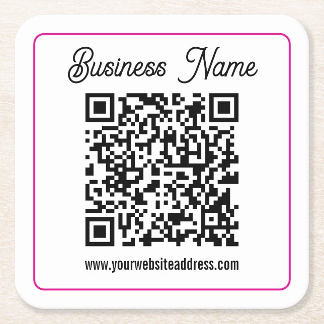 Instantly Create a Scannable QR code for Business Square Paper Coaster (Front)