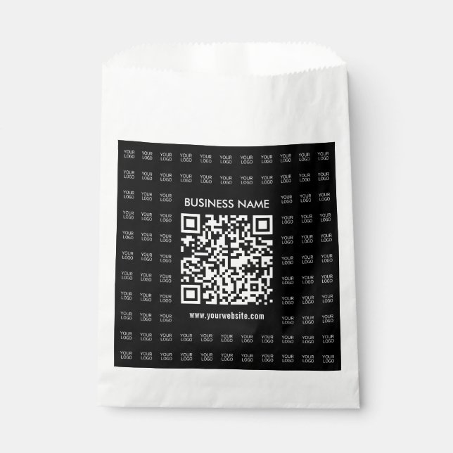 Instantly Create Scannable QR code & Logo Pattern Favour Bags (Front)