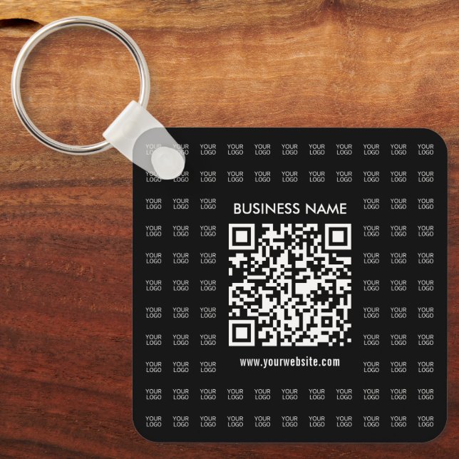 Instantly Create Scannable QR code & Logo Pattern Key Ring (Front)