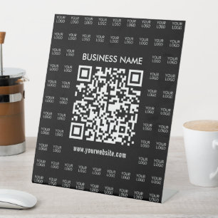 Instantly Create Scannable QR code & Logo Pattern Pedestal Sign