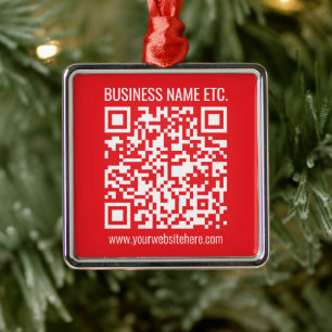 Instantly Create Your Own QR Code   Editable Red Metal Tree Decoration