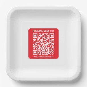 Instantly Create Your Own QR Code   Editable Red Paper Plate