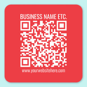 Instantly Create Your Own QR Code   Editable Red Square Sticker