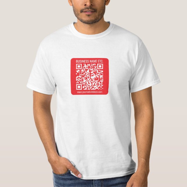 Instantly Create Your Own QR Code | Editable Red T-Shirt (Front)