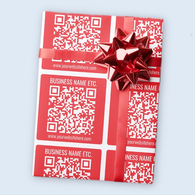 Instantly Create Your Own QR Code | Editable Red Wrapping Paper (Creator Uploaded)