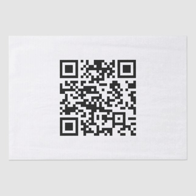 Instantly Created QR Code (by entering your URL) Tissue Paper (Front)