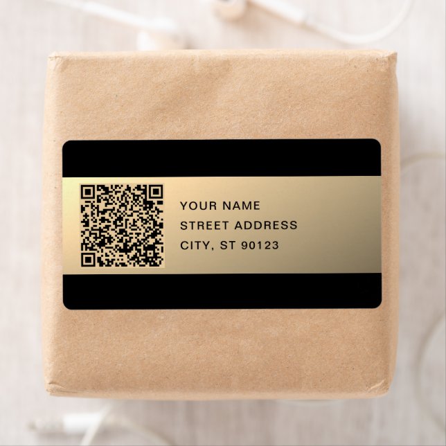 Instantly Editable QR code Template | Faux Gold (Insitu)