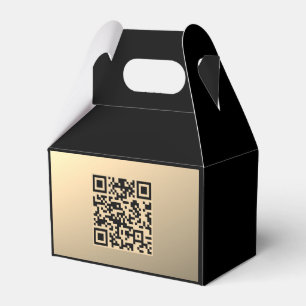 Instantly Editable QR code Template Faux Gold Favour Box