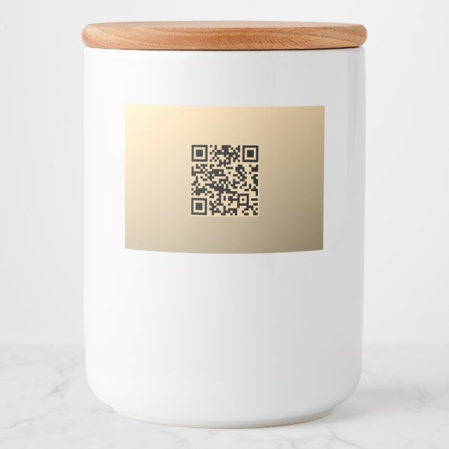 Instantly Editable QR code Template | Faux Gold Food Label (Front)