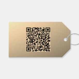 Instantly Editable QR code Template Faux Gold Gift Tags
