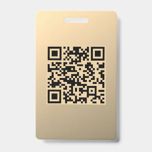 Instantly Editable QR code Template Faux Gold ID Badge