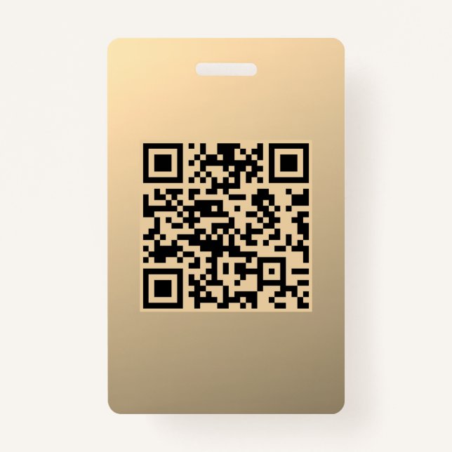 Instantly Editable QR code Template | Faux Gold ID Badge (Front)