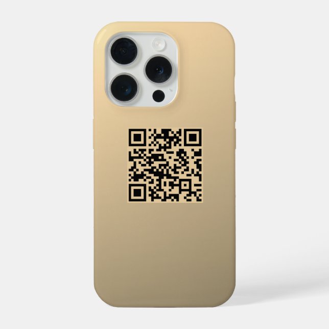 Instantly Editable QR code Template | Faux Gold iPhone Case (Back)