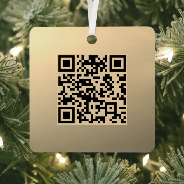Instantly Editable QR code Template | Faux Gold Metal Tree Decoration (Insitu)