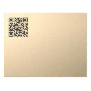 Instantly Editable QR code Template   Faux Gold Notepad