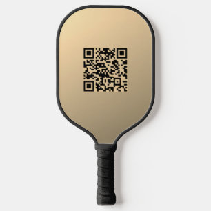 Instantly Editable QR code Template Faux Gold Pickleball Paddle