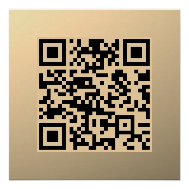 Instantly Editable QR code Template | Faux Gold Poster (Front)