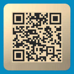 Instantly Editable QR code Template Faux Gold Square Sticker