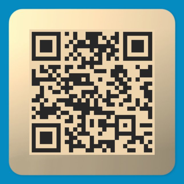 Instantly Editable QR code Template | Faux Gold Square Sticker (Creator Uploaded)