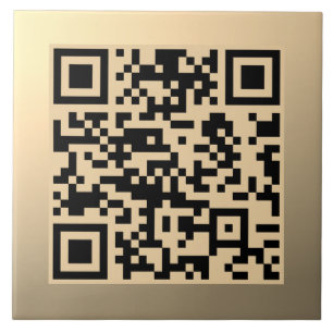 Instantly Editable QR code Template   Faux Gold Tile