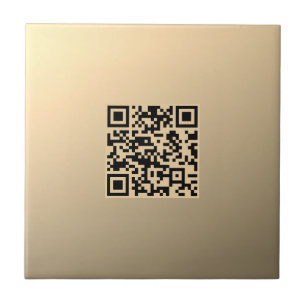 Instantly Editable QR code Template   Faux Gold Tile