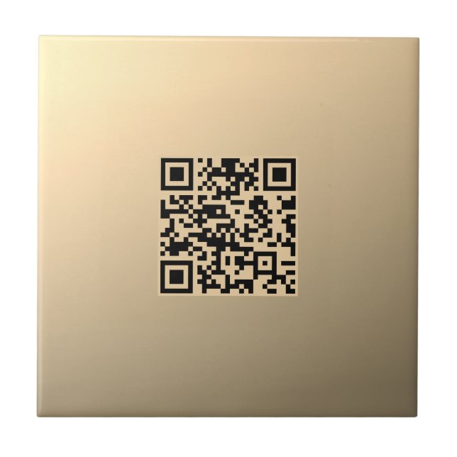 Instantly Editable QR code Template | Faux Gold Tile (Front)